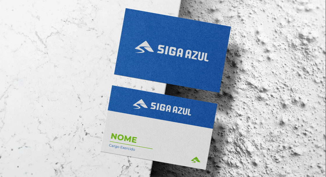 Cartões de visita da identidade Siga Azul